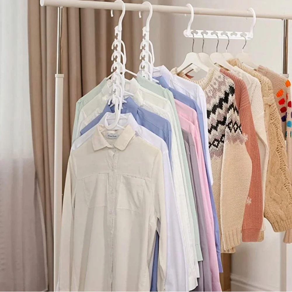 💐 3 for $15 space saver hangers pack of 6 in color white